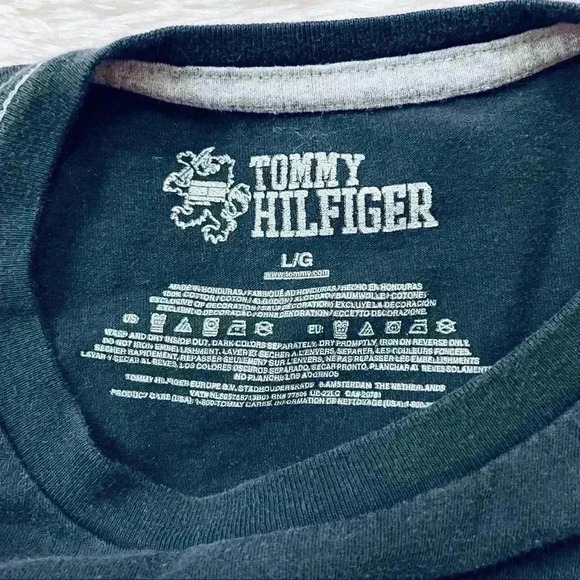 Tommy Hilfiger “Let It Ride” Motorcycle Black Crew Neck 100% Cotton Tee Size L - Picture 10 of 10